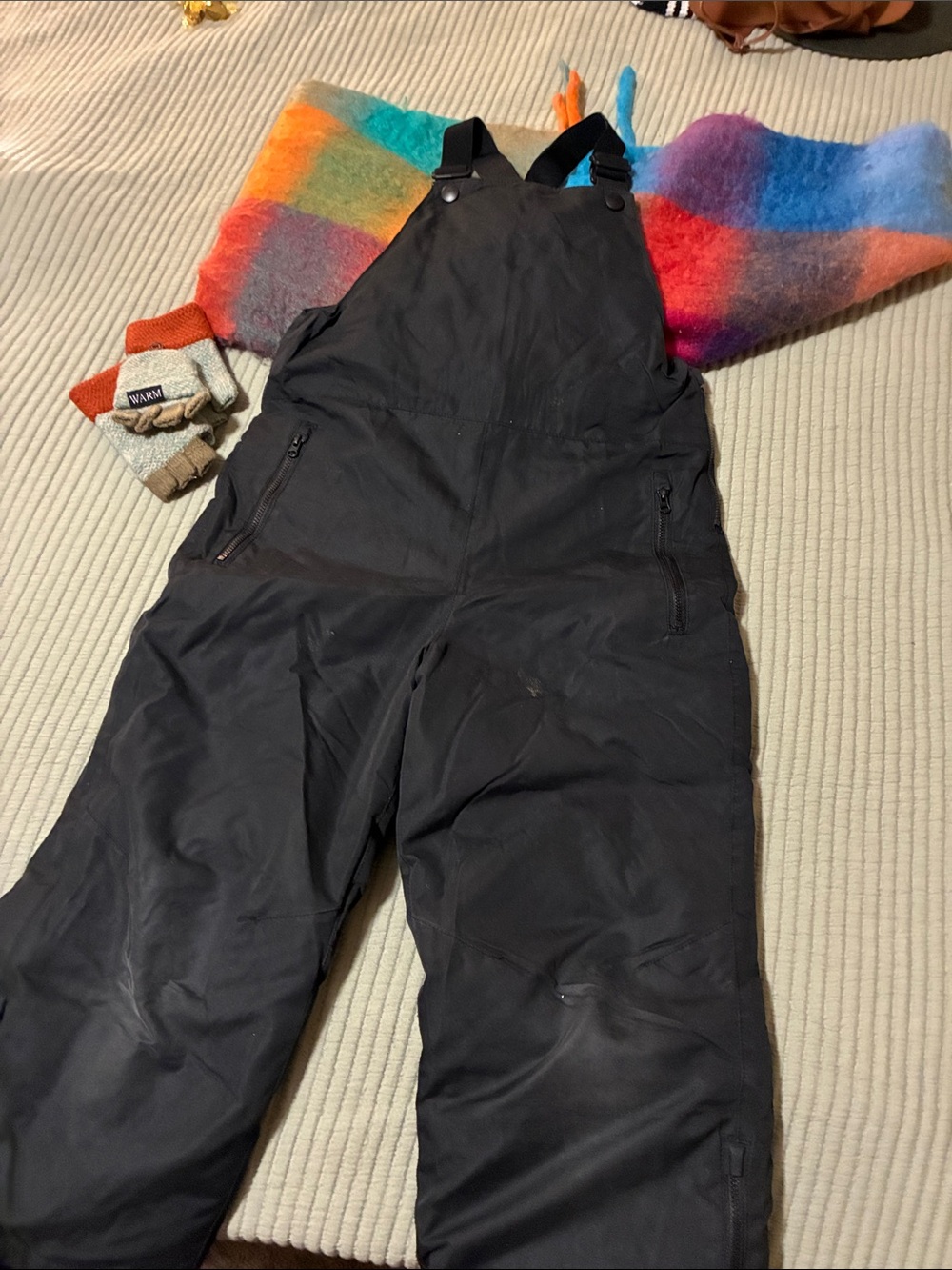 Black boy’s Size 8-Snow Bib Overalls - Old Navy